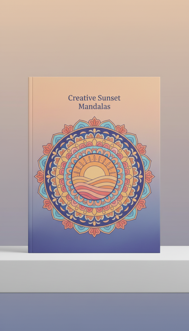 Creative sunset mandalas radiant color palette