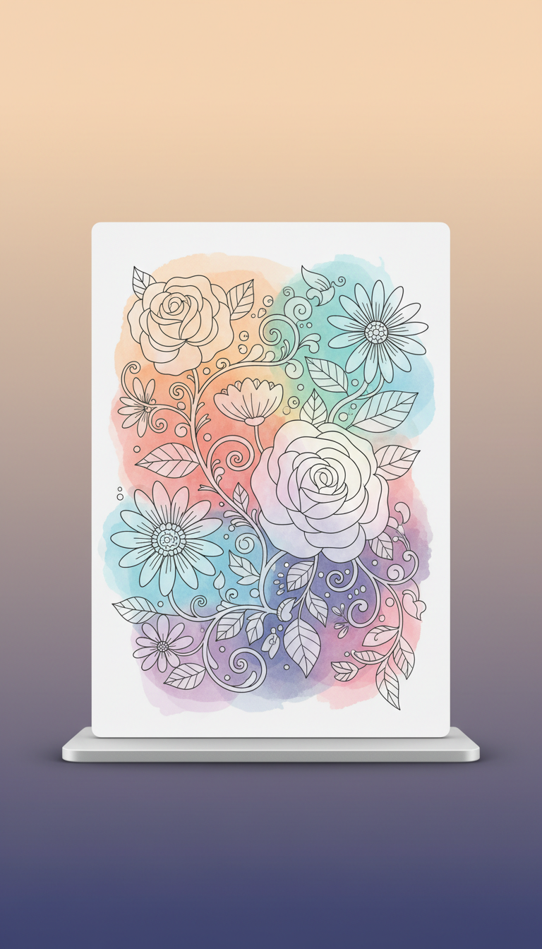 Floral coloring retreat vivid sunset cover