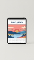 Sunset Serenity lakeside coloring ebook